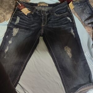 BKE Black Distressed Ankle Jeans